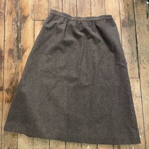 Vintage 100% Wool Elegant Brown Women's Skirt